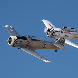 T-6 training aircraft in flight.