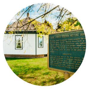 National historic plaque with octagonal house in the background