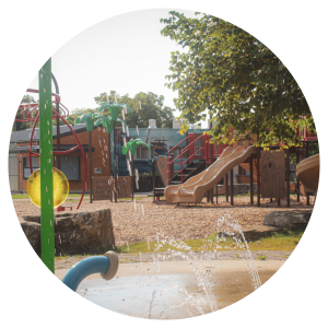 Memorial Park splash pad circle