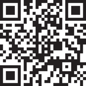A close-up image of a black and white QR code.