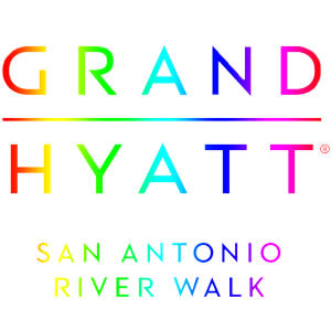 Grand Hyatt logo with rainbow color overlay