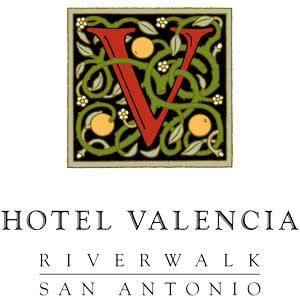 Valencia Hotel Group Logo Red letter V with vines