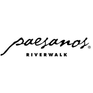 "Paesanos" in cursive lettering