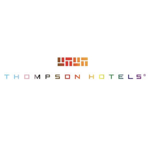 Thompson logo with rainbow color overlay