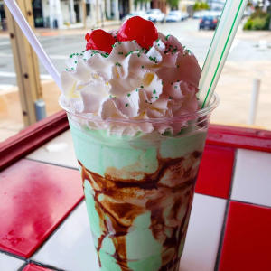 Temecula Chilled Season's Eatings Mad Madeline's Grill Grinch Milkshake