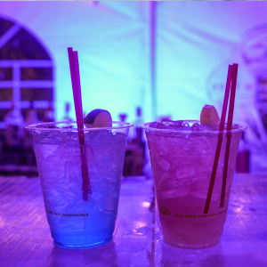 Cocktails sitting on Polar Ice Bar