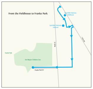 Fieldhouse to Franke Park Trail Ride Itinerary