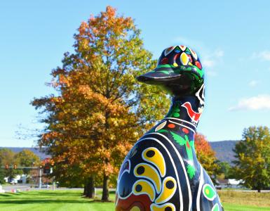 Goose statue for Goose Day in the Juniata River Valley