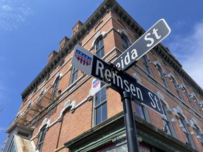 Cohoes Music Hall Remsen Street Sign
