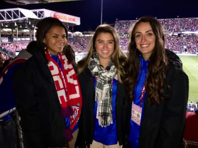 Ariana with Sports Commission staff at the 2016 U.S. Soccer vs. Mexico match.