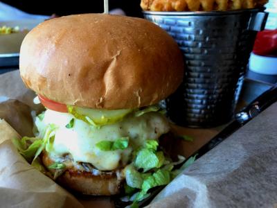 Burger and fries from Atlas Tavern
