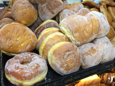 Various pastries and bread, baked goods at Panaderia