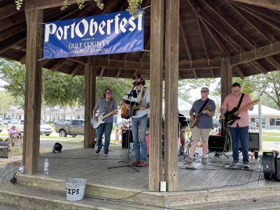 Band playing at the PortOberfest in Port St. Joe