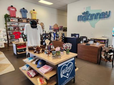 Inside of Visit McKinney Visitors Center store