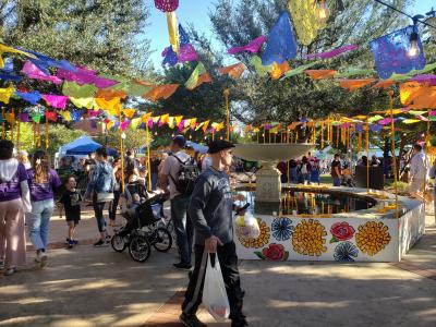 Fountain at Dia de los Muertos