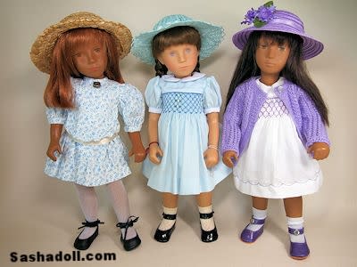 three Sasha Dolls in a row