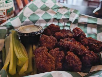 Chicken wings basket with celery at O'Malley's