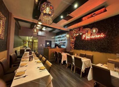 Interior of the Maharani restaurant in Colchester.