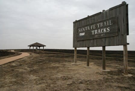 Santa Fe Trail tracks sign