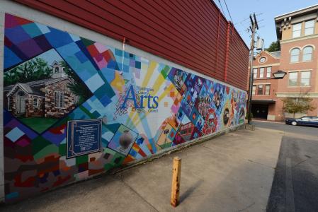 "Pieceworks" mural, created in 2012 to celebrate the Huntingdon County Arts Council's 40th Anniversary