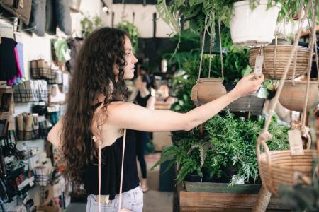 A person shopping for plants