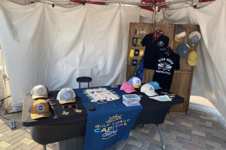 Set up at Buc Days for Gulf Coasters