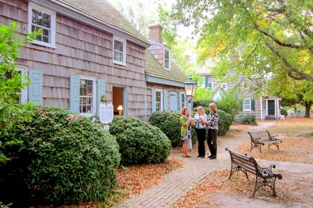 Women on a tour with the Lewes Historic Society in Historic Lewes.