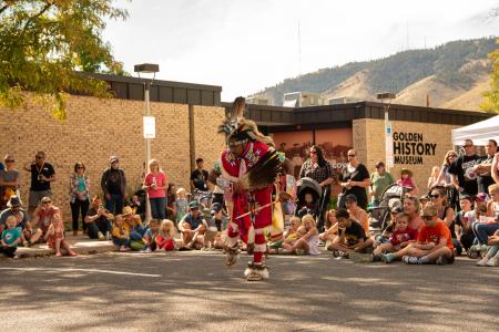 Indigenous Dancer at Golden History Museum Autumn Fest