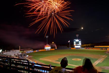 Fireworks at Ripken Stadium in Aberdeen Maryland