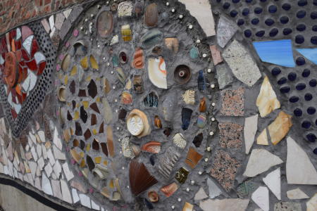 close up view of the mosaic mural in downtown huntingdon