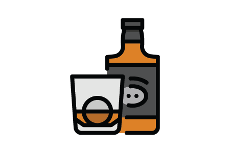 liquor bottle & glass icon