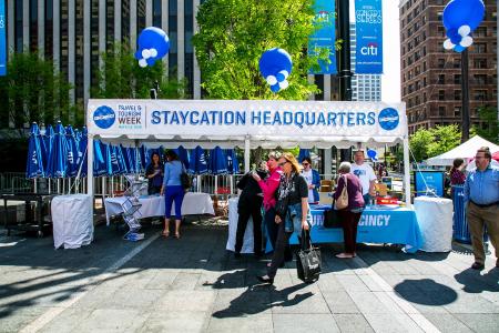 Fountain square in downtown cincinnati is the headquarters for cincy staycation showcase