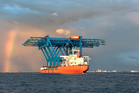 Three new Super Post-Panamax Gantry Cranes arrive at Port Everglades from China.