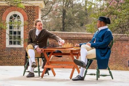 colonial playing chess