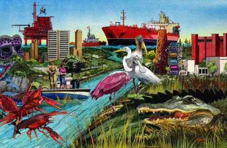 Mural at Jack Brooks Regional Airport
