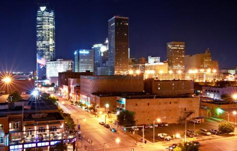 Skyline at Night from Bricktown