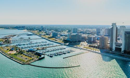 Downtown Corpus Christi Marina Aerial View