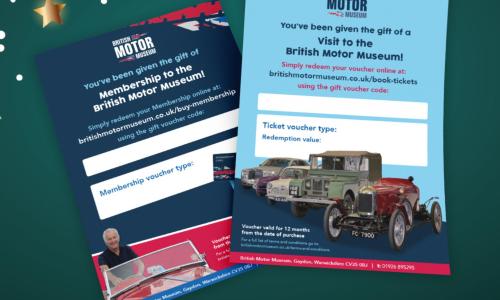 Gift vouchers for the British Motor Museum