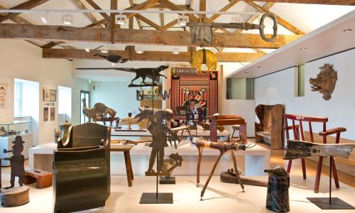 A selection of items in an art gallery