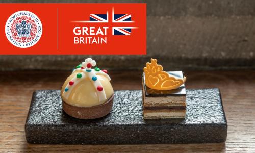 Delicate cakes served on a slate