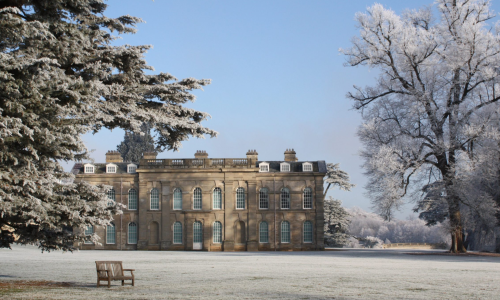 Compton Verney covered in frost and snow
