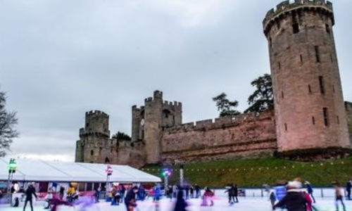 People Ice Skating at Warwick Castle