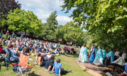 Outdoor theatre performance in summer