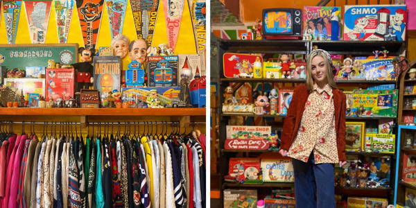 Vintage toys and clothes at The Odd Shop