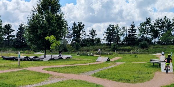 Biking at Carver Lake Bike Park in Woodbury