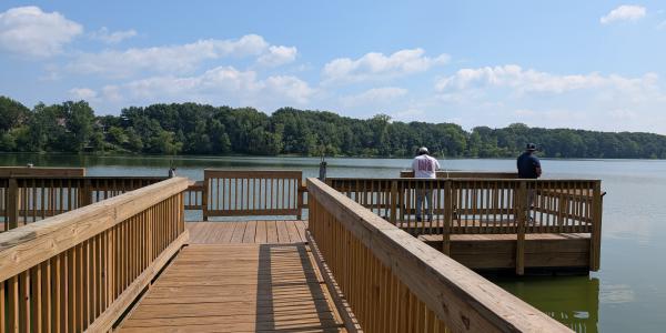 Fishing Pier at Powers Lake in Woodbury