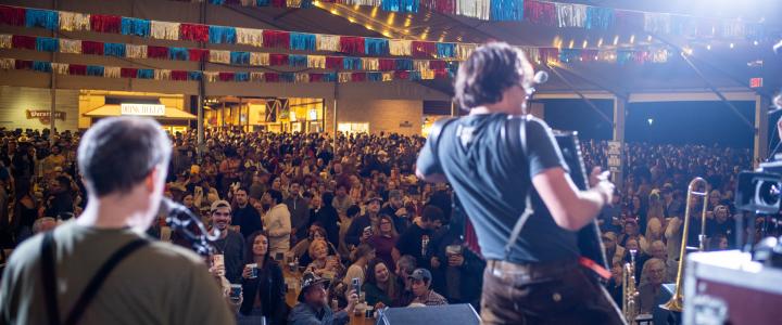 The Alex Meixner Band performs for Wurstfest crowds in 2021.