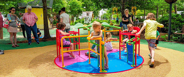 Kids playing at Memorial Park in Oklahoma City