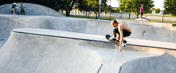 Skateboarder at Mat Hoffman Action Sports Park