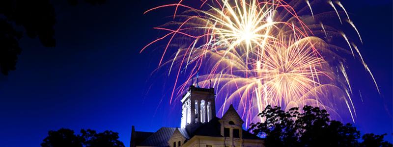 Fireworks over the courthouse